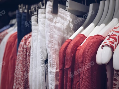 Preview: Clothing rack with spring / summer clothes