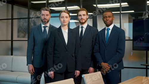 Preview: Serious people in a suit in the office