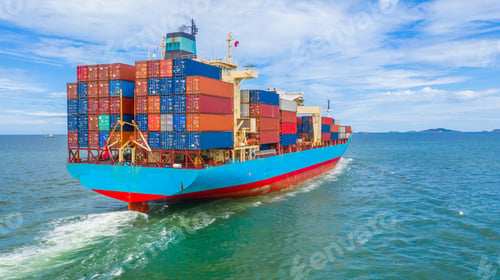 Preview: Container ship global business freight import export logistic transportation.