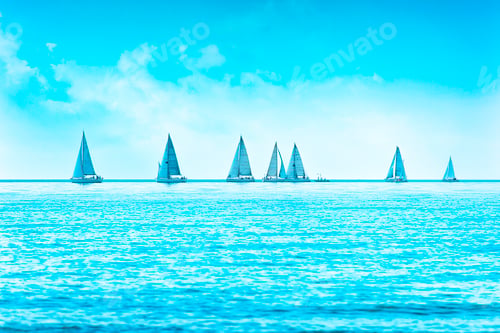 Preview: Sailing boat yacht regatta race on sea or ocean water
