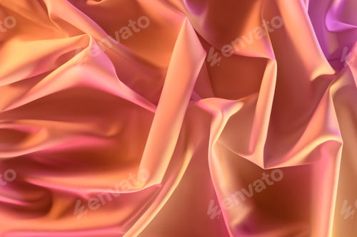 Preview: close up view of elegant pink silky fabric as background