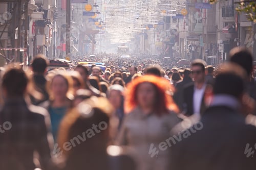 Preview: people crowd walking on street
