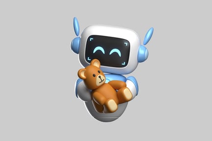 Preview: 3D Robot Holding Teddy Bear