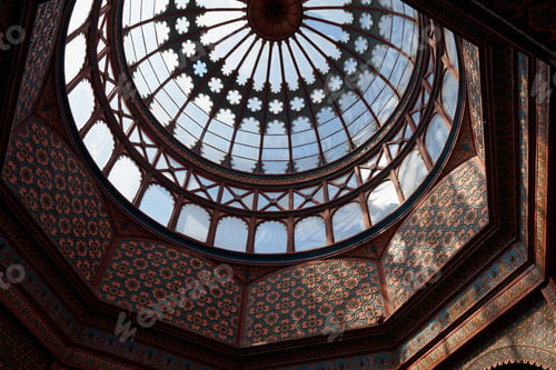 Preview: Low angle shot of the dome of the doe in Morisco Kiosk in Alameda de Santa María Park, Mexico City