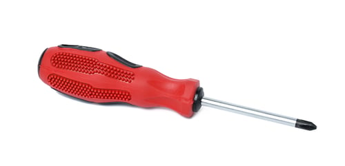 Preview: Screwdriver with a rubber handle on a white isolated background