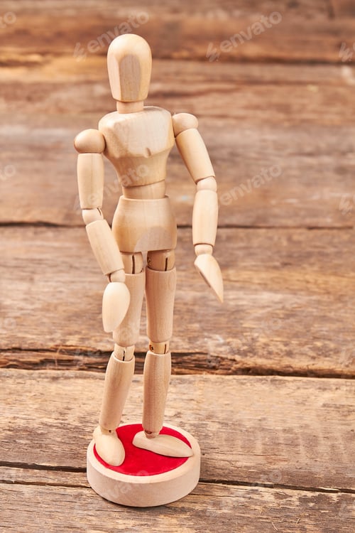Preview: Vertical image of human wooden dummy