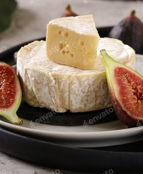 Preview: soft brie camembert cheese on a plate