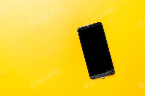 Preview: smart phone on yellow