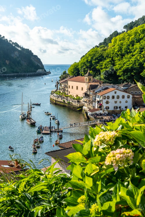 Preview: View from a viewpoint of the bay of Pasajes San Juan next to San Sebastian, Gipuzkoa, Spain