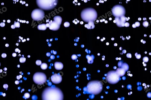 Preview: Abstract shine lights. Festive sparkle circles. Shiny light on dark background, Template for design