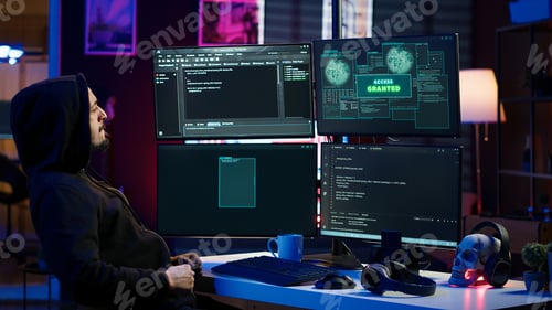 Preview: Hacker happy after successfully doing computer sabotage using ransomware