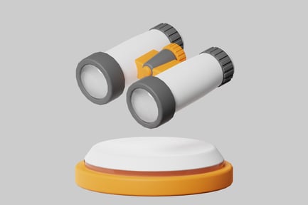 Preview: Cartoon binoculars on display stand