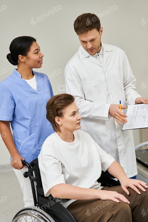 Preview: Healthcare team prepares patient for MRI scan in modern hospital environment