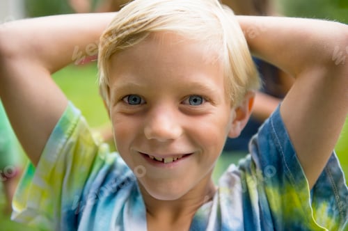 Preview: Portrait of boy in garden