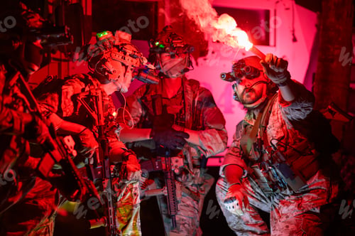 Preview: Soldiers in Military Operation at night in soldiers training