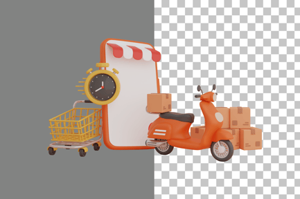 Preview: Online Express Delivery 3D Illustration