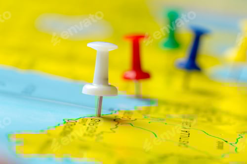 Preview: Travel destination points on a map