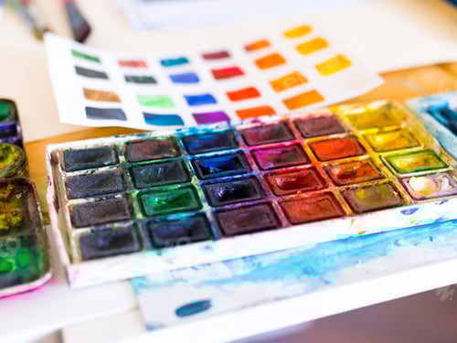 Preview: Close up colorful painter palette