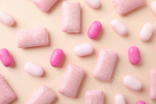 Preview: Concept of chewing or bubble gum, close up