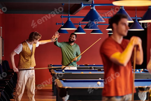 Preview: Friends Celebrate a Victory at the Pool Hall