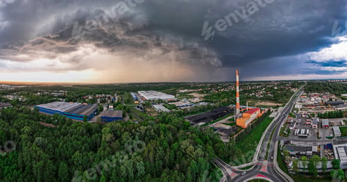 Preview: Coal Plant and Storm Clouds. Heat Plant in Tarnow, Poland