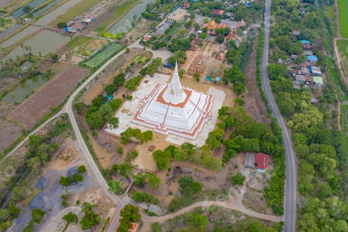 Preview: Temple in Thailand. Thai architecture building. Famous tourist attraction landmark.