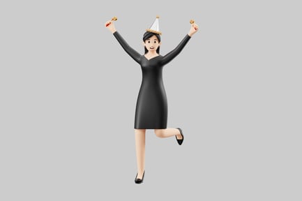 Preview: Festive party girl celebration design