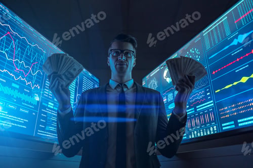 Preview: The businessman holding cash in his hands