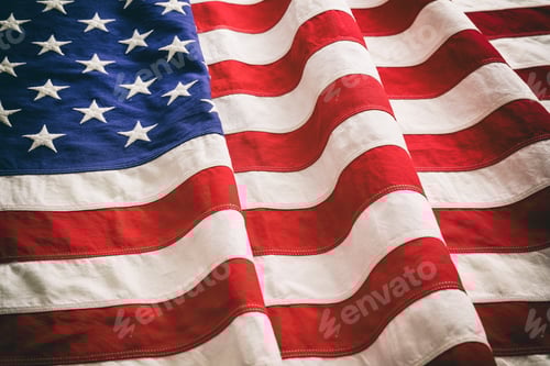 Preview: Waving American Flag Close-Up for Patriotic Holidays