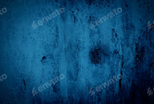 Preview: Vintage grunge blue concrete texture studio wall background with vignette.