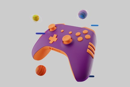 Preview: Purple and orange game controller