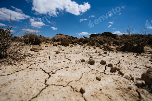 Preview: Arid Terrain with Cracked Soil in Las Bardenas Reales, Spain