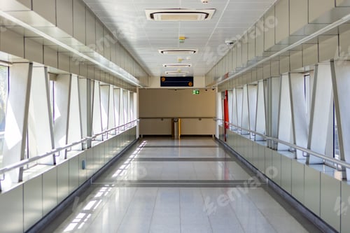 Preview: The empty corridor hallway to the train station