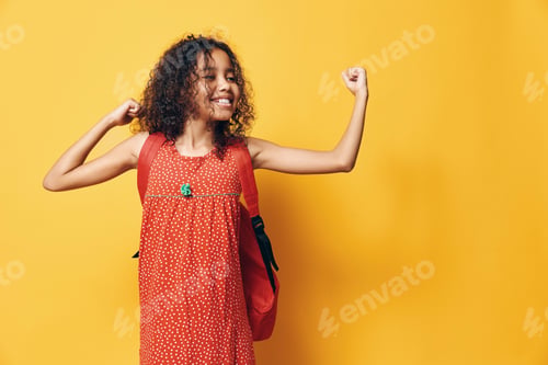 Preview: Woman person girl background beauty portrait female girl young woman cute face yellow background