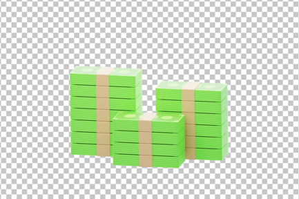 Preview: Piles of Paper Money Grow Up 3D Icon