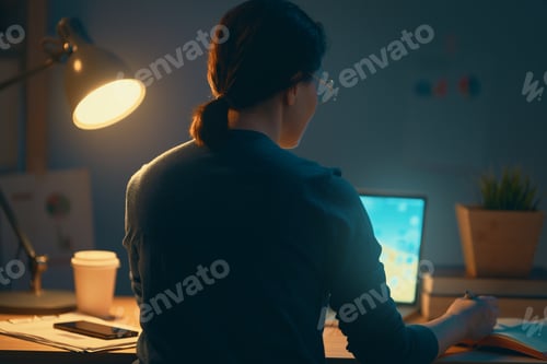 Preview: Woman working on a laptop
