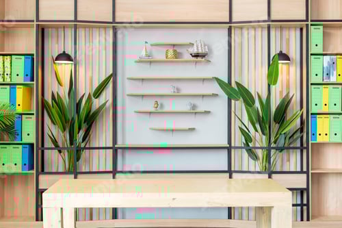 Preview: Fashionable modern office interior without people