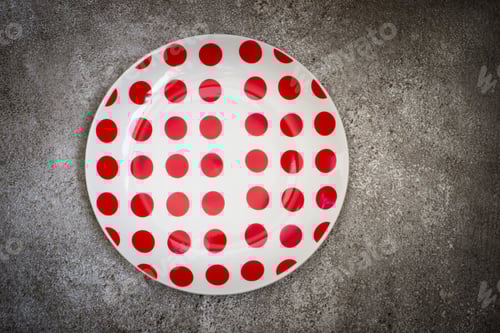 Preview: Polka Dot Plate on Dark Grey Background