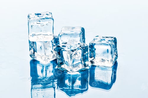 Preview: ice cubes on white background