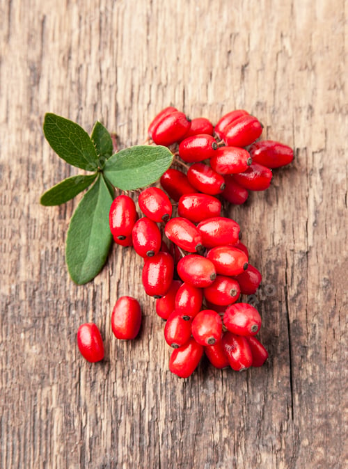 Preview: Bright Red Berries on a Rustic Wooden Surface