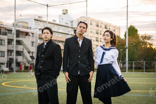 Preview: Japanese students meeting outdoors