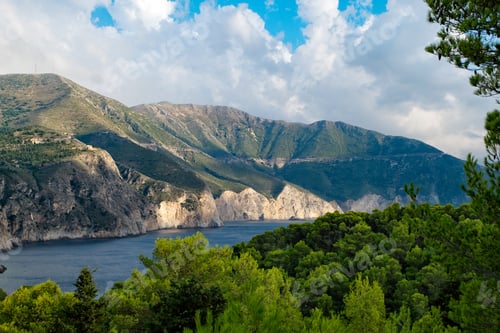 Preview: Greek island with mountains