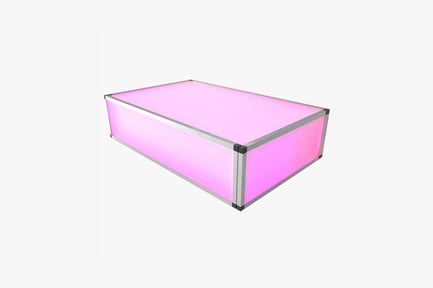 Preview: Rectangular silver-framed box with overhead illumination