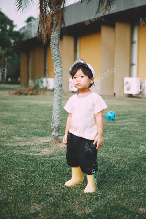 Preview: Cute Boy playing in the park, Sweet Little baby boy enjoying