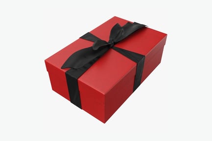 Preview: Red Gift Box with Black Ribbon