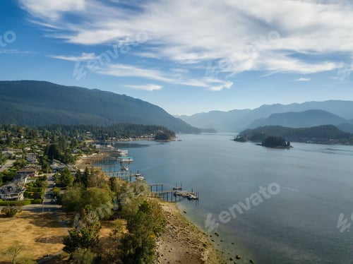 Preview: Aerial view of a Ocean Inlet in the Modern City