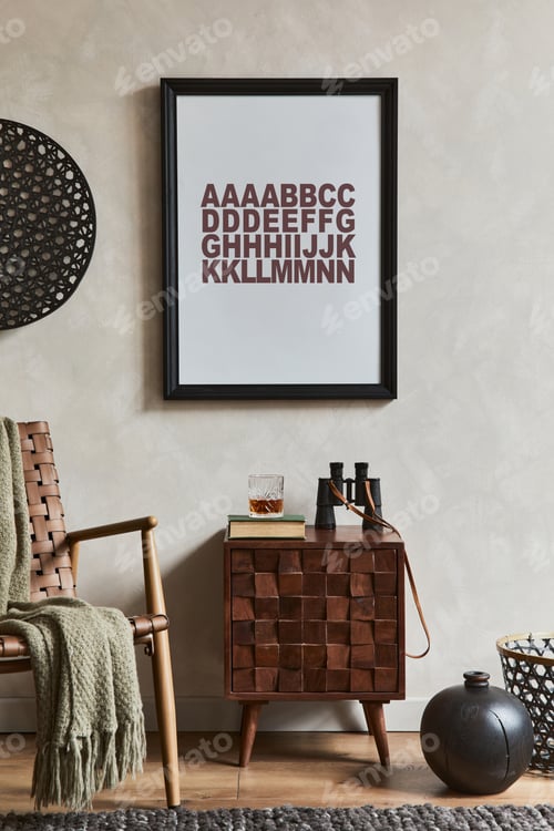 Preview: Creative composition of elegant masculine room interior