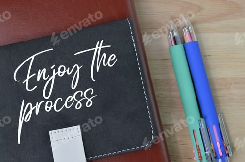 Preview: Notebook written with text ENJOY THE PROCESS.