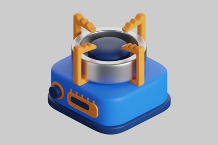 Vorschau: Blaues quadratisches Gerät mit gelbem Griff und zylindrischem Bauteil