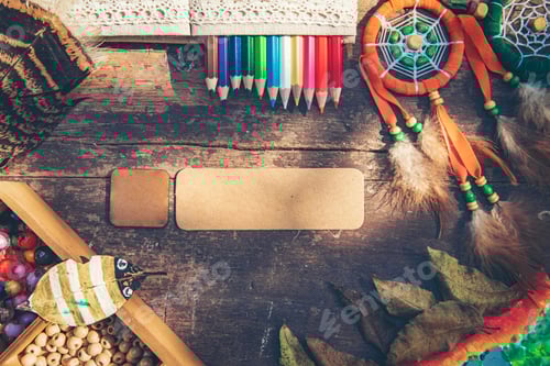 Preview: Artistic Still Life with Crafting and Drawing Elements